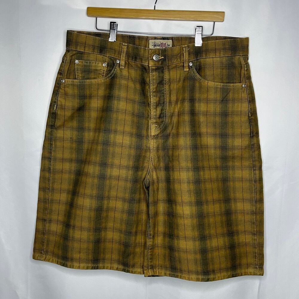 Stussy SS24 2024 Big Ol Canvas Brown Plaid Short Size 34